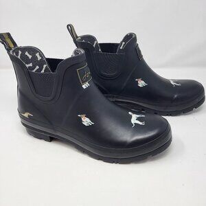 Joules Wellibob Dogs Rain Boots Women's Size 11‎ Black